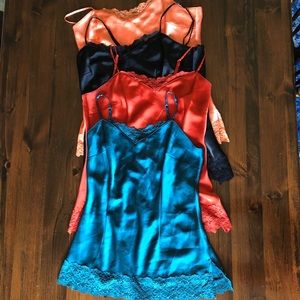 Bundle of 4 silky lace camisoles